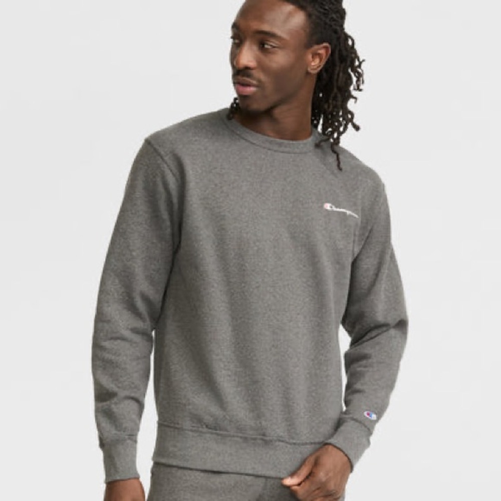 Champion Powerblend Crewneck Sweatshirt, Left Script Logo